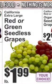 Red or Green Seedless Grapes