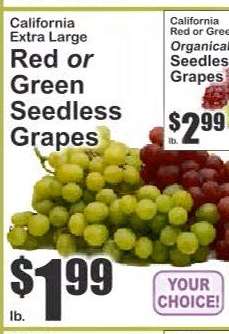 Red or Green Seedless Grapes
