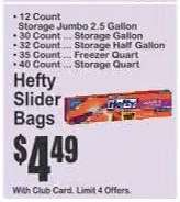 Hefty Slider Bags