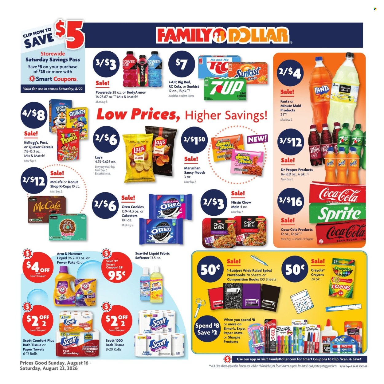 Family Dollar ad - 08/16/2026 - 08/22/2026. Page 1