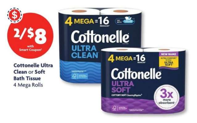 Cottonelle Ultra Clean or Soft Bath Tissue