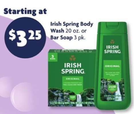 Irish Spring Body Wash or Bar Soap