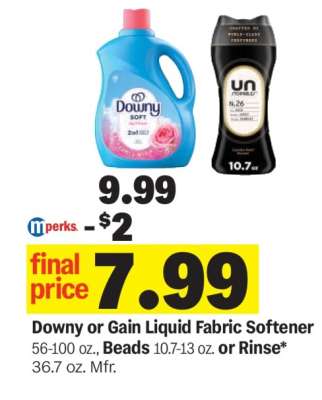 Downy or Gain Liquid Fabric Softener
