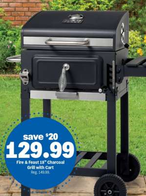 Fire & Feast 18” Charcoal Grill with Cart