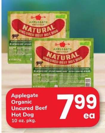 Applegate Organic Uncured Beef Hot Dog