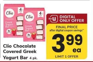 Clio Chocolate Covered Greek Yogurt Bar