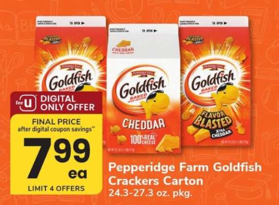 Pepperidge Farm Goldfish Crackers Carton