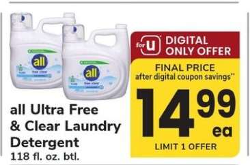 All Ultra Free & Clear Laundry Detergent