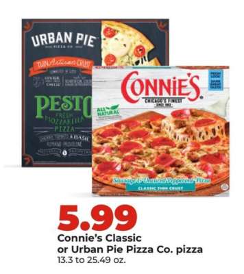 Connie’s Classic or Urban Pie Pizza Co. pizza