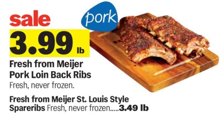Fresh from Meijer Pork Loin Back Ribs