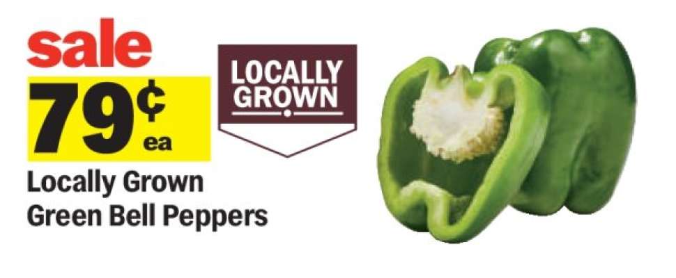 Locally Grown Green Bell Peppers