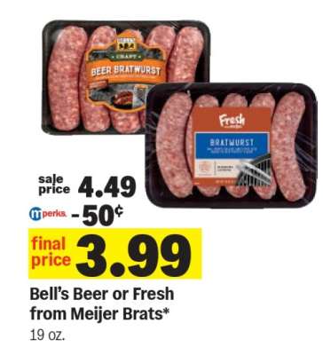 Bell's Beer or Fresh from Meijer Brats