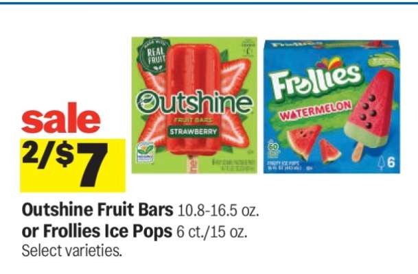 Outshine Fruit Bars or Frollies Ice Pops