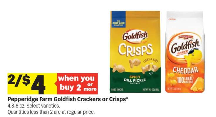 Pepperidge Farm Goldfish Crackers or Crisps
