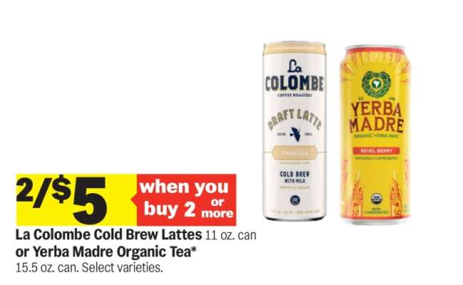 La Colombe Cold Brew Lattes or Yerba Madre Organic Tea