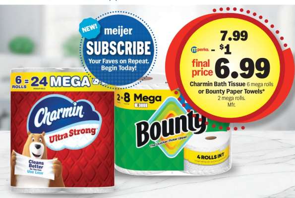 Charmin Bath Tissue or Bounty Paper Towels