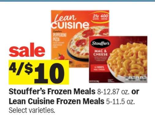 Stouffer’s Frozen Meals or Lean Cuisine Frozen Meals