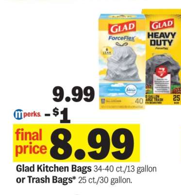 Glad Kitchen Bags or Trash Bags