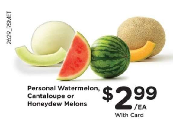 Personal Watermelon, Cantaloupe or Honeydew Melons