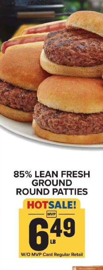 85% Lean Fresh Ground Round Patties