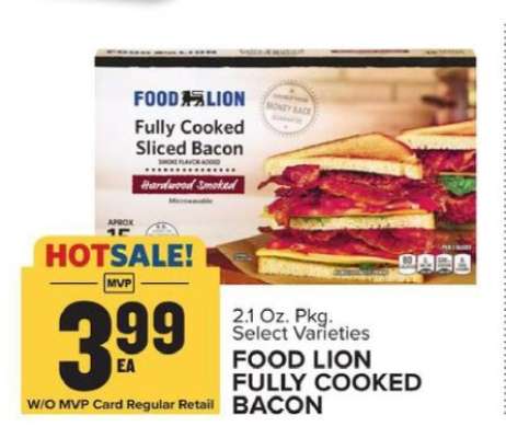 Food Lion Fully Cooked Bacon