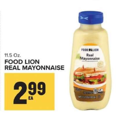 FOOD LION REAL MAYONNAISE