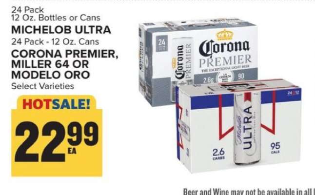 Michelob Ultra, Corona Premier, Miller 64 or Modelo Oro