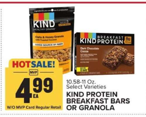 KIND PROTEIN BREAKFAST BARS OR GRANOLA