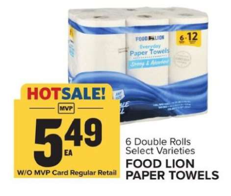 FOOD LION PAPER TOWELS