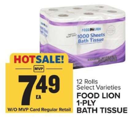 FOOD LION 1-PLY BATH TISSUE