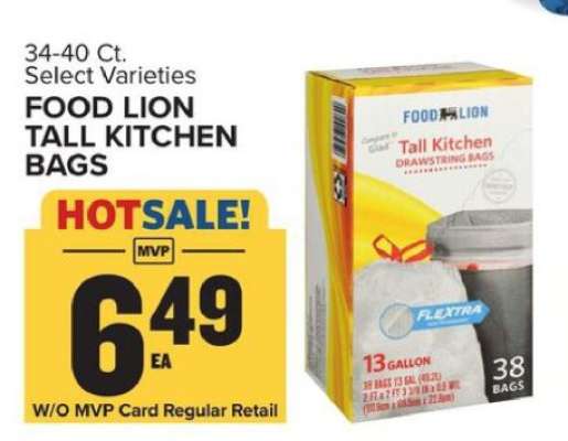 FOOD LION TALL KITCHEN BAGS