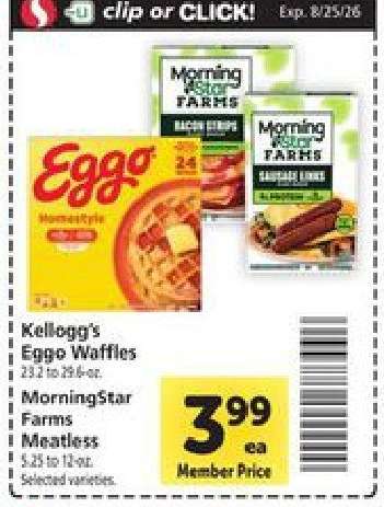 Kellogg's Eggo Waffles / MorningStar Farms Meatless