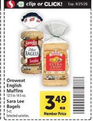 Oroweat English Muffins / Sara Lee Bagels