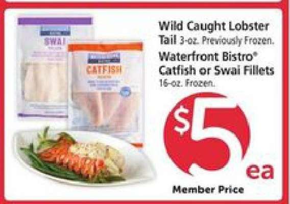 Wild Caught Lobster Tail or Waterfront Bistro Catfish or Swai Fillets