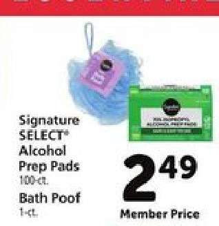 Signature SELECT Alcohol Prep Pads & Bath Poof