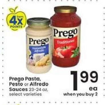 Prego Pasta, Pesto or Alfredo Sauces