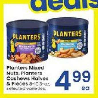 Planters Mixed Nuts, Planters Cashews Halves & Pieces