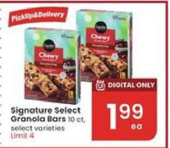 Signature Select Granola Bars