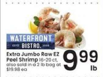 Waterfront Bistro Extra Jumbo Raw EZ Peel Shrimp