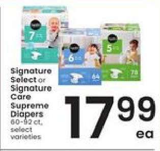 Signature SELECT or Signature Care Supreme Diapers
