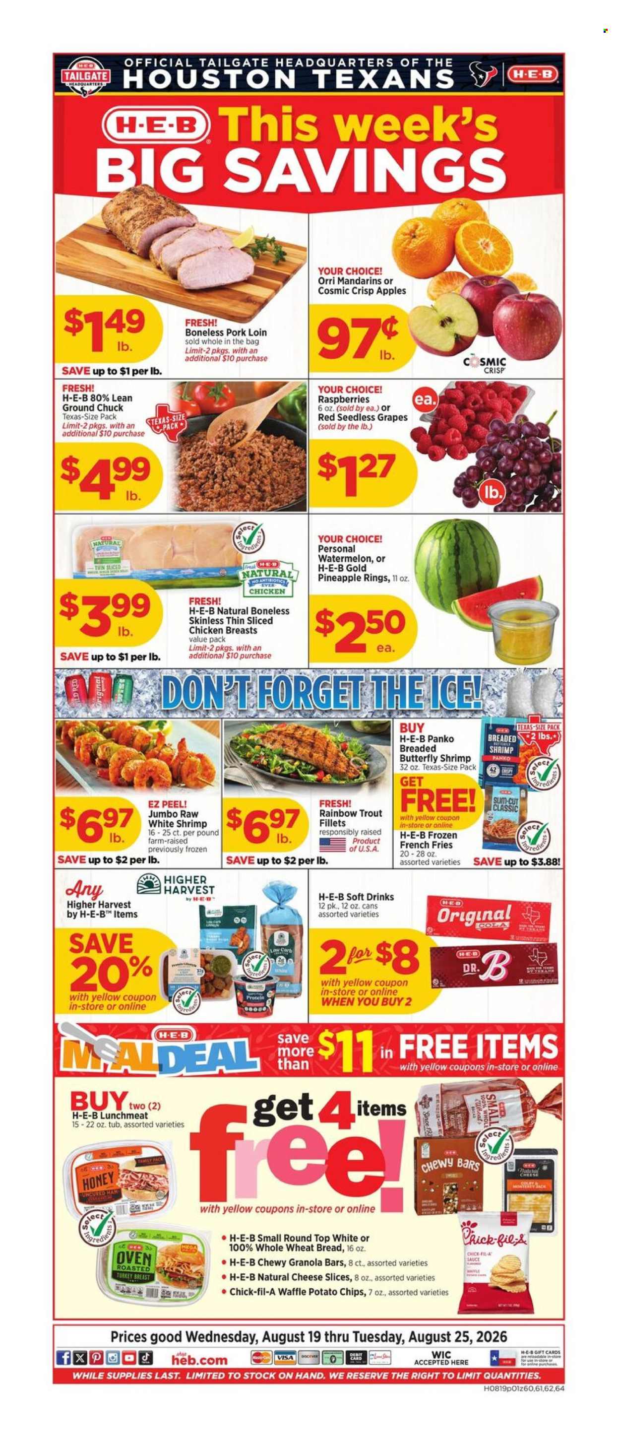 H-E-B ad - 08/19/2026 - 08/25/2026. Page 1