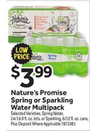 Nature's Promise Spring or Sparkling Water Multipack