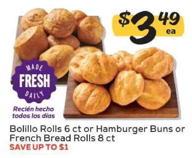 Bolillo Rolls 6 ct or Hamburger Buns or French Bread Rolls 8 ct