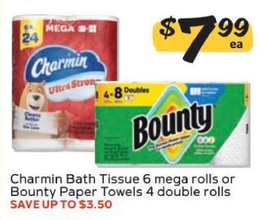 Charmin Bath Tissue or Bounty Paper Towels
