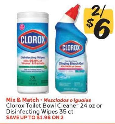 Clorox Toilet Bowl Cleaner or Disinfecting Wipes