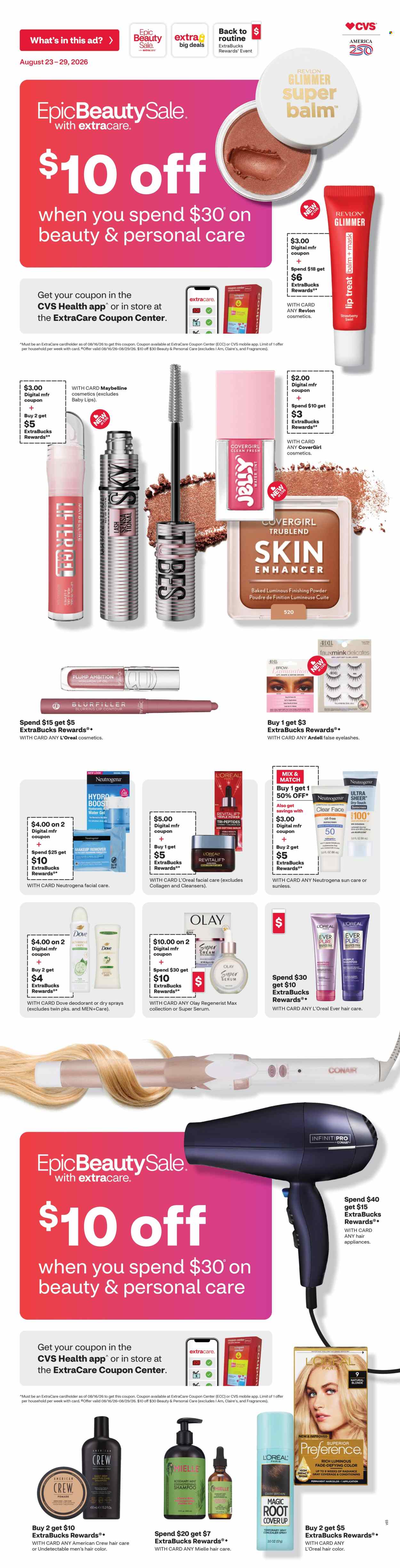 CVS Pharmacy ad - 08/23/2026 - 08/29/2026. Page 1