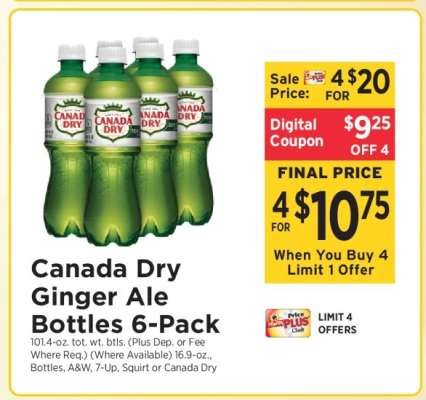 Canada Dry Ginger Ale Bottles 6-Pack