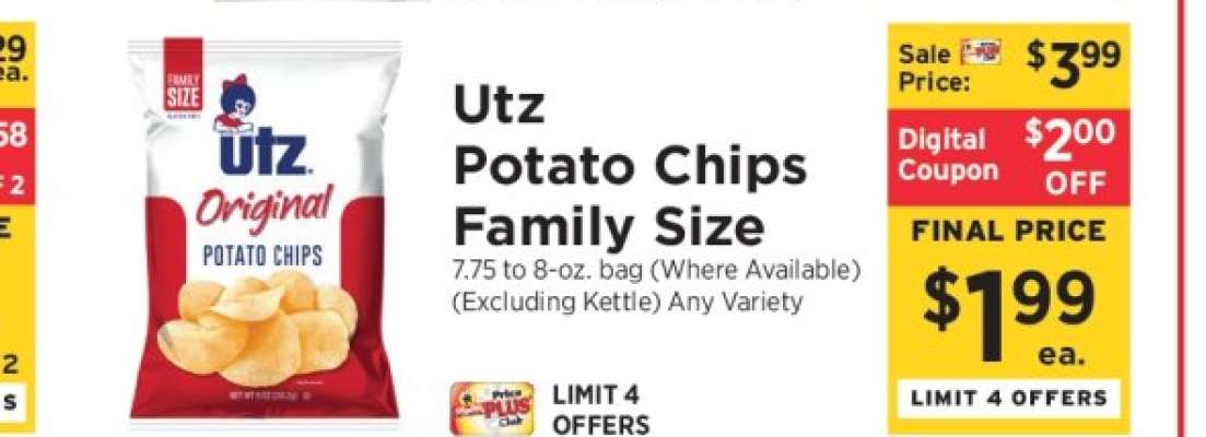 Utz Potato Chips Family Size