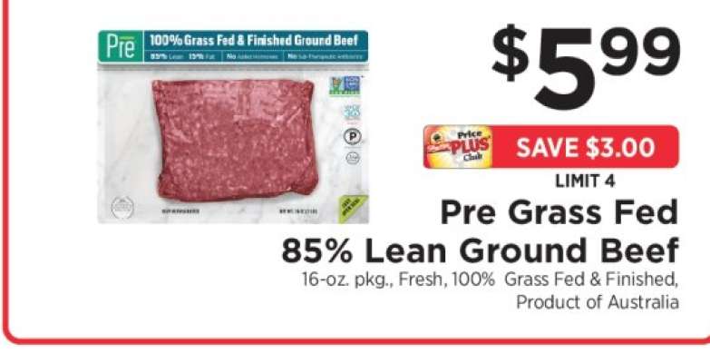 Pre Grass Fed 85% Lean Ground Beef