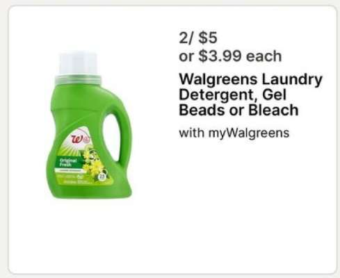 Walgreens Laundry Detergent, Gel Beads or Bleach